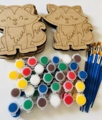 20 Adet Kedi Ahşap Boyama Seti – 20 Fırça + 10 Akrilik Boya ile Yaratıcı Sanat Zamanı
