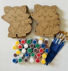20 Adet Kedi Ahşap Boyama Seti – 20 Fırça + 10 Akrilik Boya ile Yaratıcı Sanat Zamanı