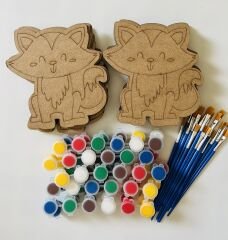 20 Adet Kedi Ahşap Boyama Seti – 20 Fırça + 10 Akrilik Boya ile Yaratıcı Sanat Zamanı