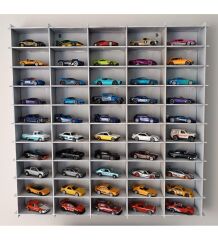 50’li Oyuncak Araba Rafı Beyaz Renk (hotwheels Arabaları İçin Uygundur)