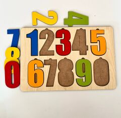 Ahşap Renkli Sayılar Seti Puzzle Montessori Bul Tak Eğitici Çocuk Gelişimi