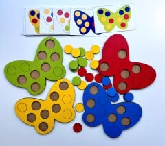Eğitici Ahşap Kelebek Oyunu Montessori Çocuklar İçin Zeka Geliştirme
