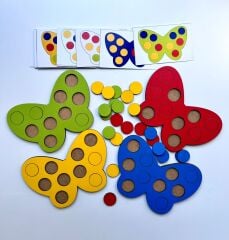 Eğitici Ahşap Kelebek Oyunu Montessori Çocuklar İçin Zeka Geliştirme