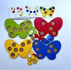 Eğitici Ahşap Kelebek Oyunu Montessori Çocuklar İçin Zeka Geliştirme