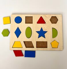 Geometrik Şekiller Eğitici Montessori Bultak Puzzle