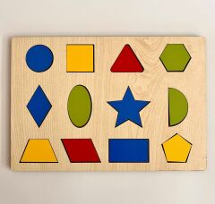 Geometrik Şekiller Eğitici Montessori Bultak Puzzle