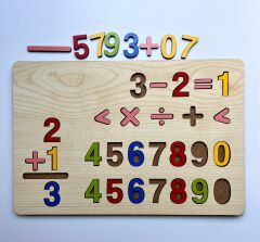 Ahşap Sayılar Seti Eğitici Bultak Puzzle Montessori