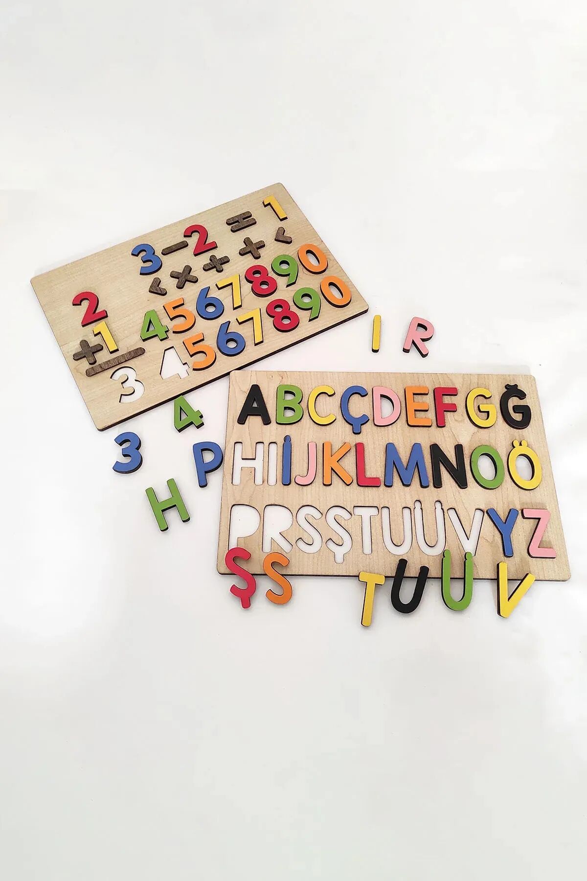 Ahşap Türkçe Harfler ve Sayılar Seti Eğitici Bultak Puzzle Montessori
