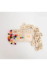 Ahşap Sayılar ve Toplama Çıkarma Öğrenme, Evde Eğitim Montessori Matematik Tahtası