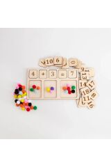 Ahşap Sayılar ve Toplama Çıkarma Öğrenme, Evde Eğitim Montessori Matematik Tahtası