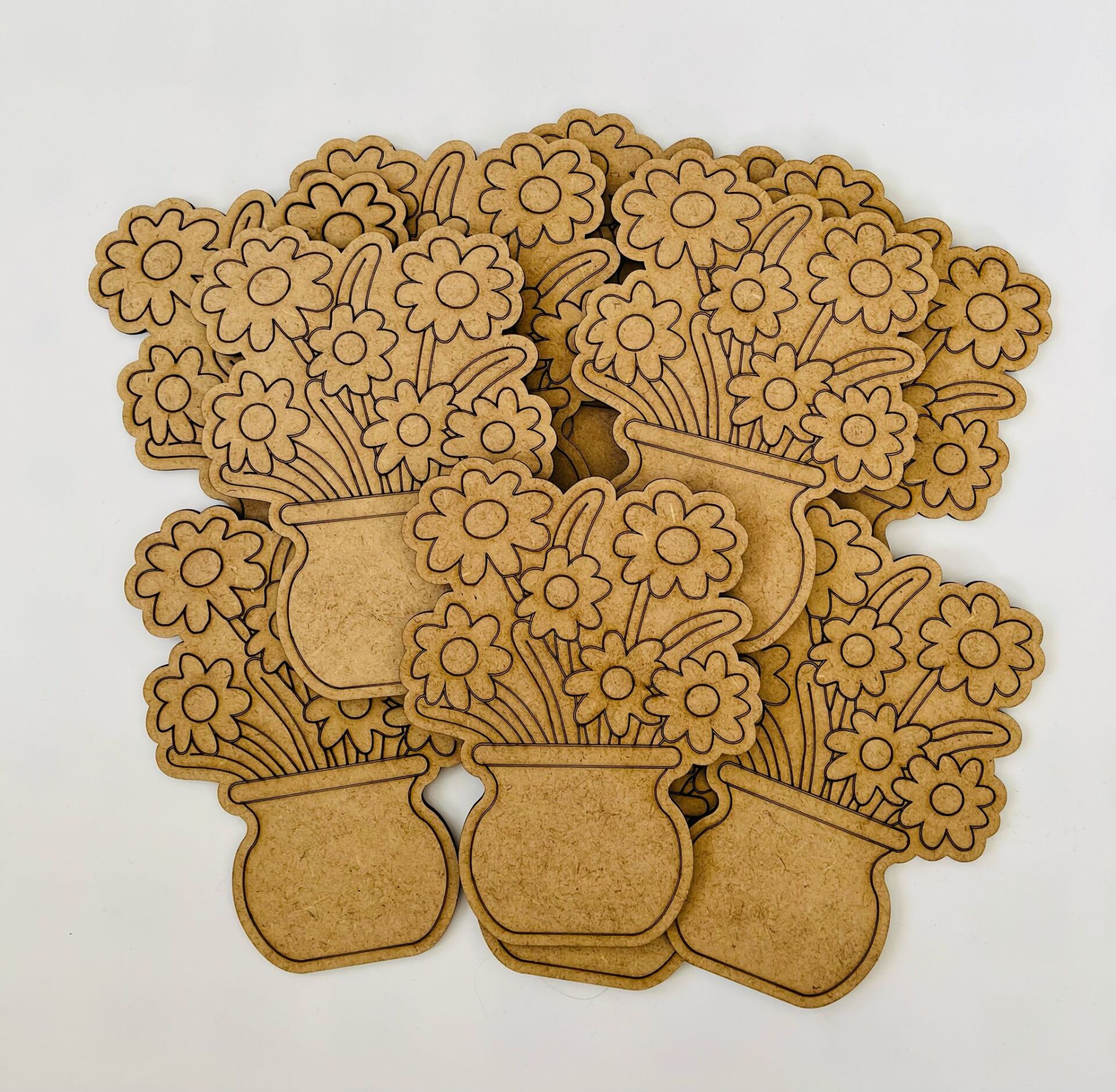 Ahşap Boyama Oyuncak – 20’li Çiçek Figürü Seti | Kendin Boya | Okul Öncesi Etkinlik